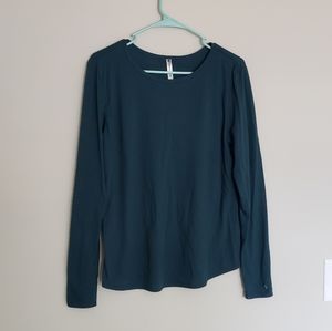 Fabletics Teal Long Sleeve Workout Top